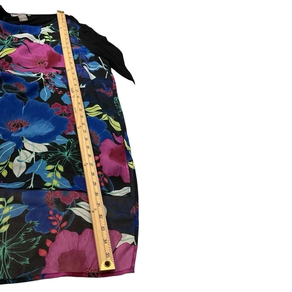 Kate & Mallory Black Tunic with Scoop Neck 3/4 Sleeve Graphic Style - Picture 5 of 7